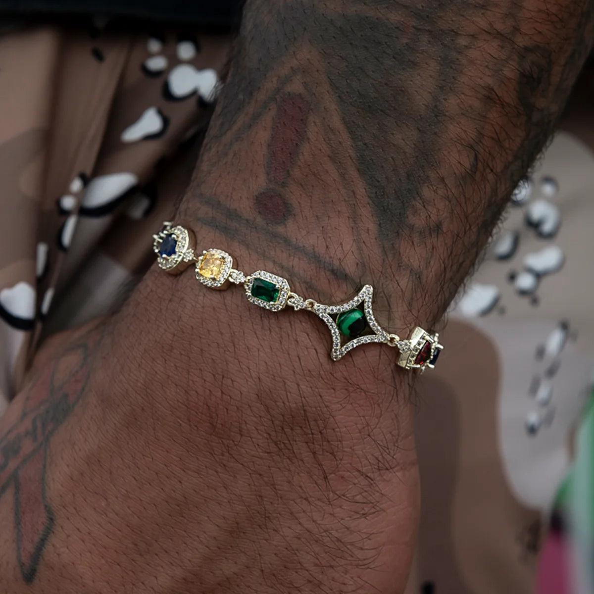 Colored Gemstone Chain + Bracelet Bundle in Yellow Gold