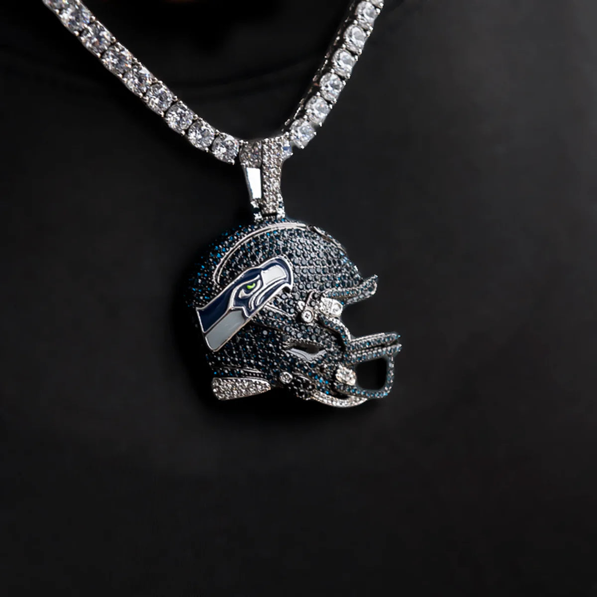 2025 Seattle Seahawks Team Helmet Pendant - White Gold