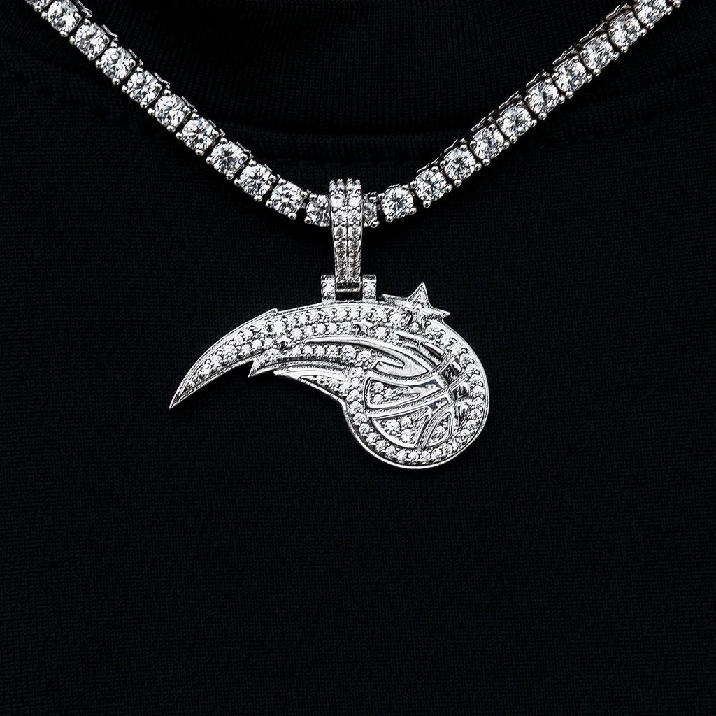 Orlando Magic Official NBA Micro Logo Pendant in White Gold