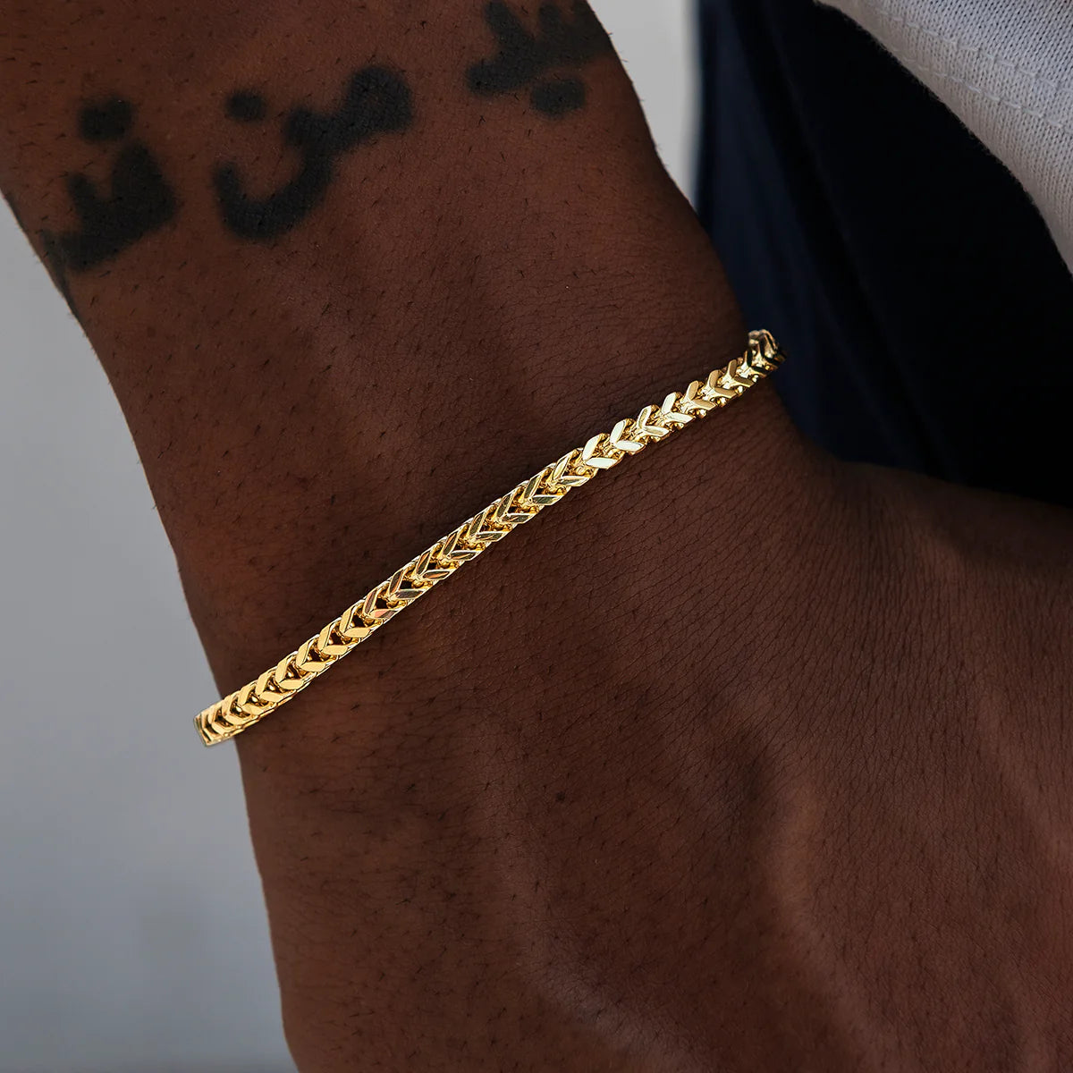 Franco Chain + Bracelet Bundle in Yellow Gold- 3mm