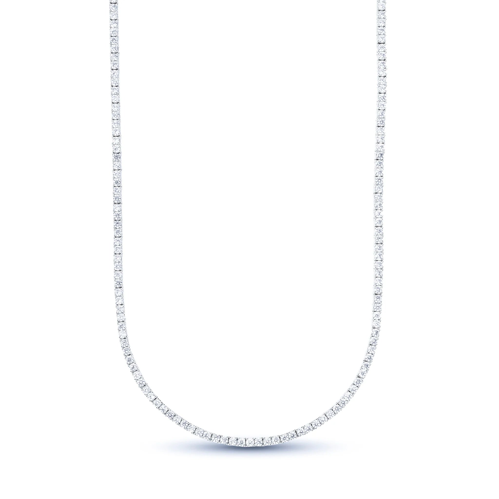 Men's Moissanite Diamond Tennis Chain in White Gold Vermeil - 2mm
