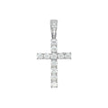 Moissanite Diamond Cross Pendant in Sterling Silver