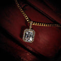 Micro Diamond Stone Pendant in Yellow Gold