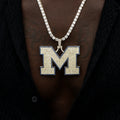Large University of Michigan Wolverines Official NCAA Logo Pendant in Yellow Gold