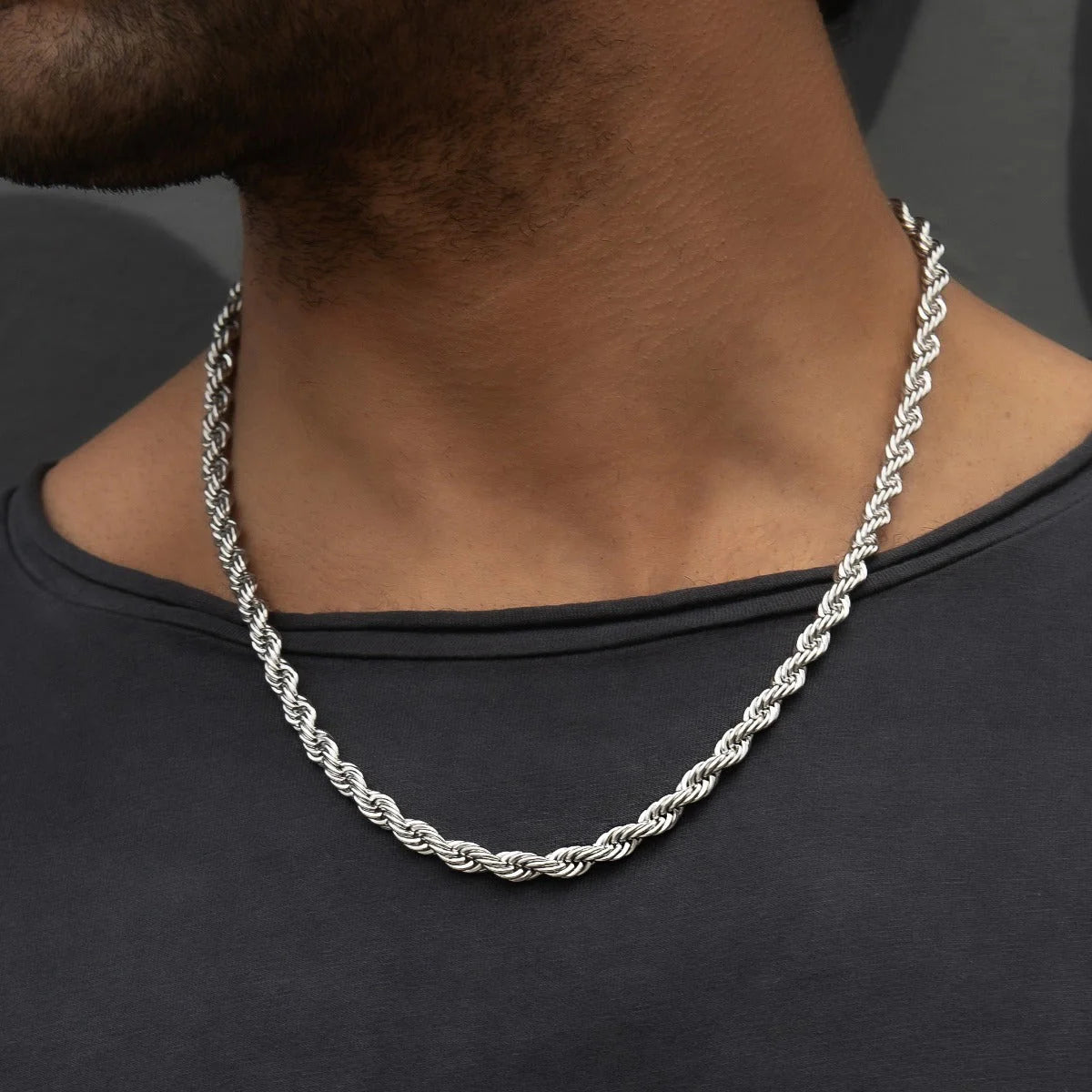 Rope Chain in Sterling Silver - 6mm