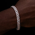 Diamond Prong Cuban Bracelet in Rose/White Gold- 8.5mm