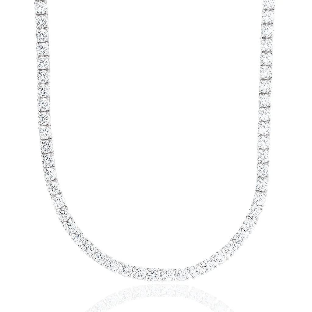 Diamond Tennis Chain in White Gold- 5mm