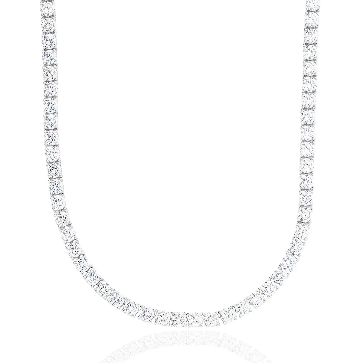 Diamond Tennis Chain in White Gold- 5mm