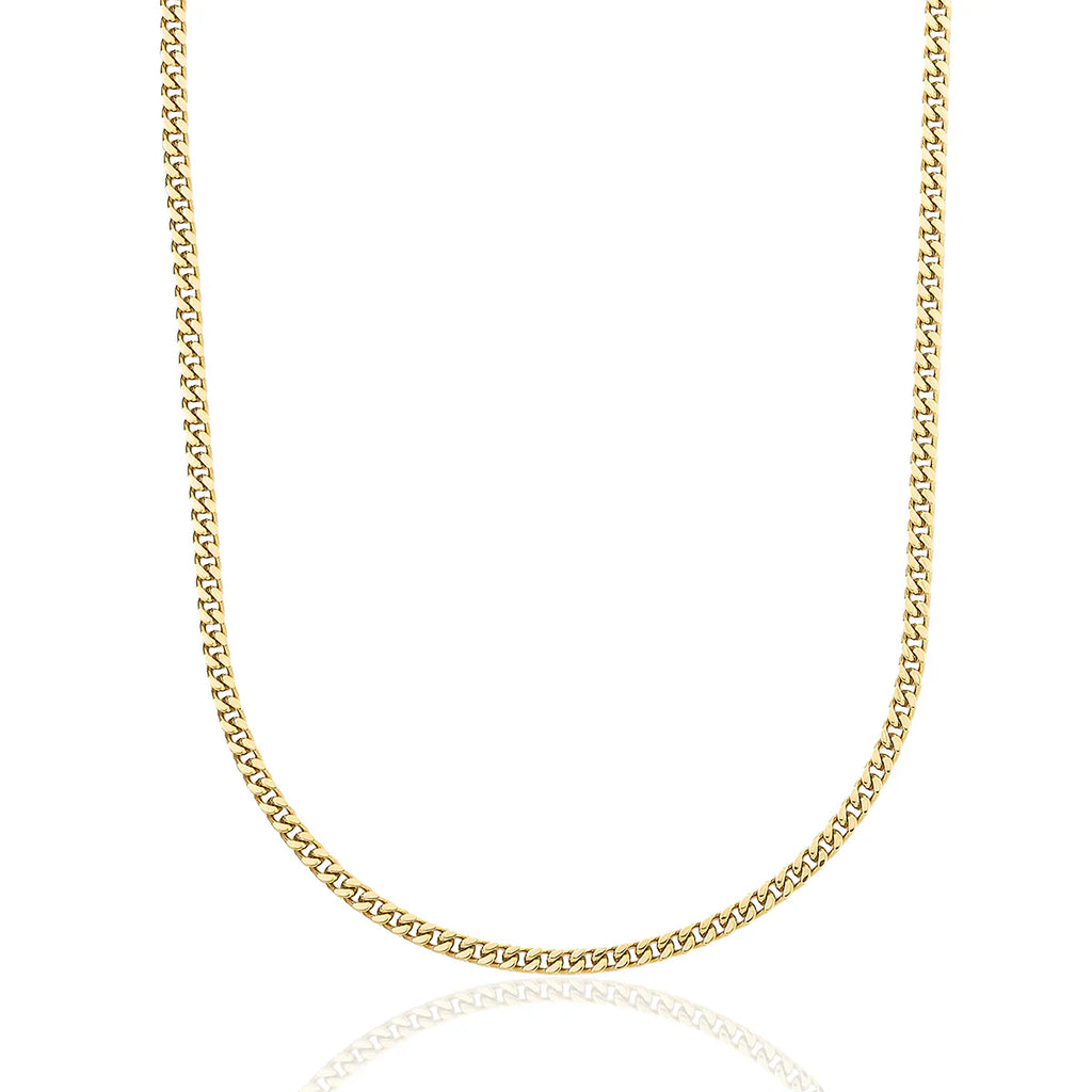 Micro Cuban Chain in Yellow Gold- 3mm