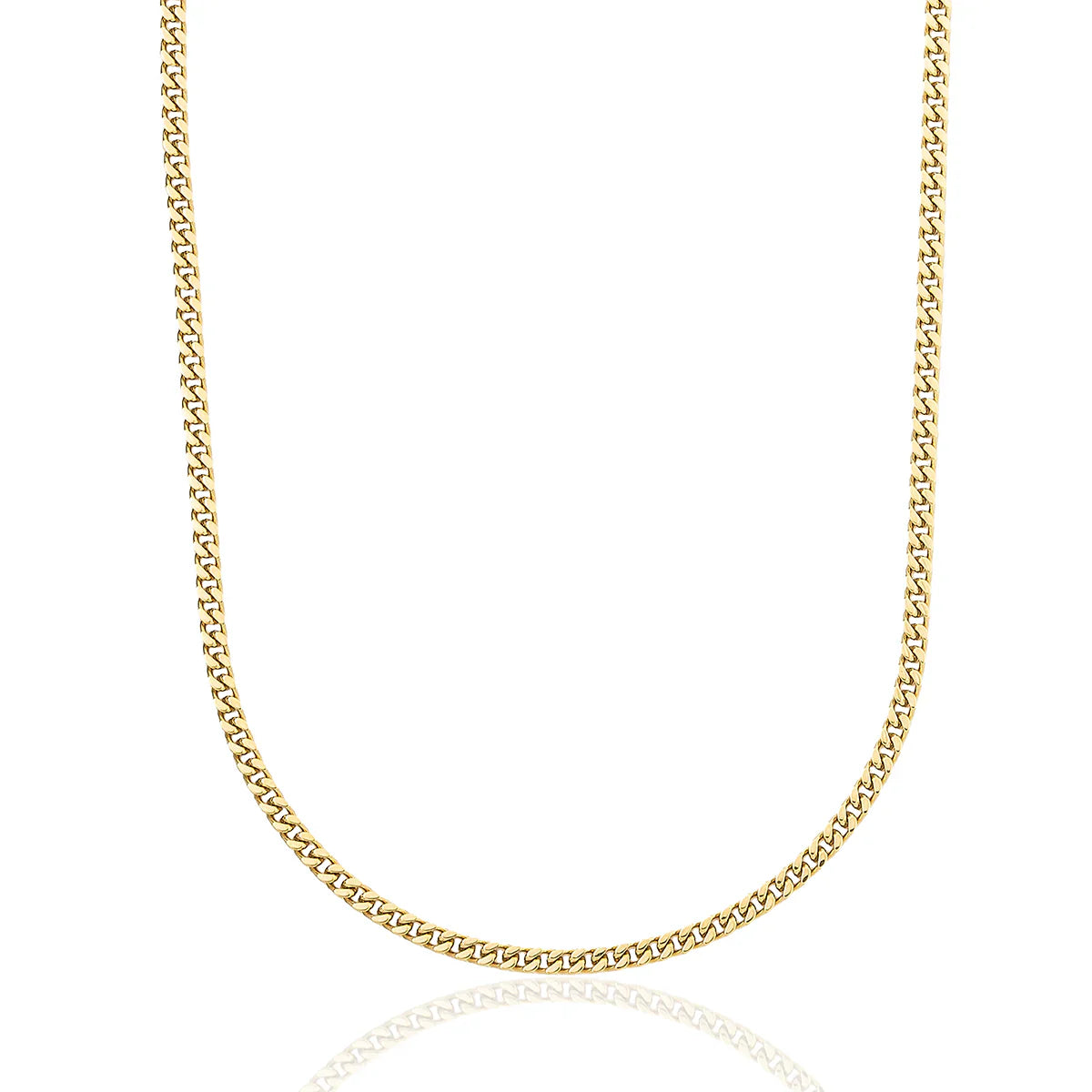 Micro Cuban Chain in Yellow Gold- 3mm