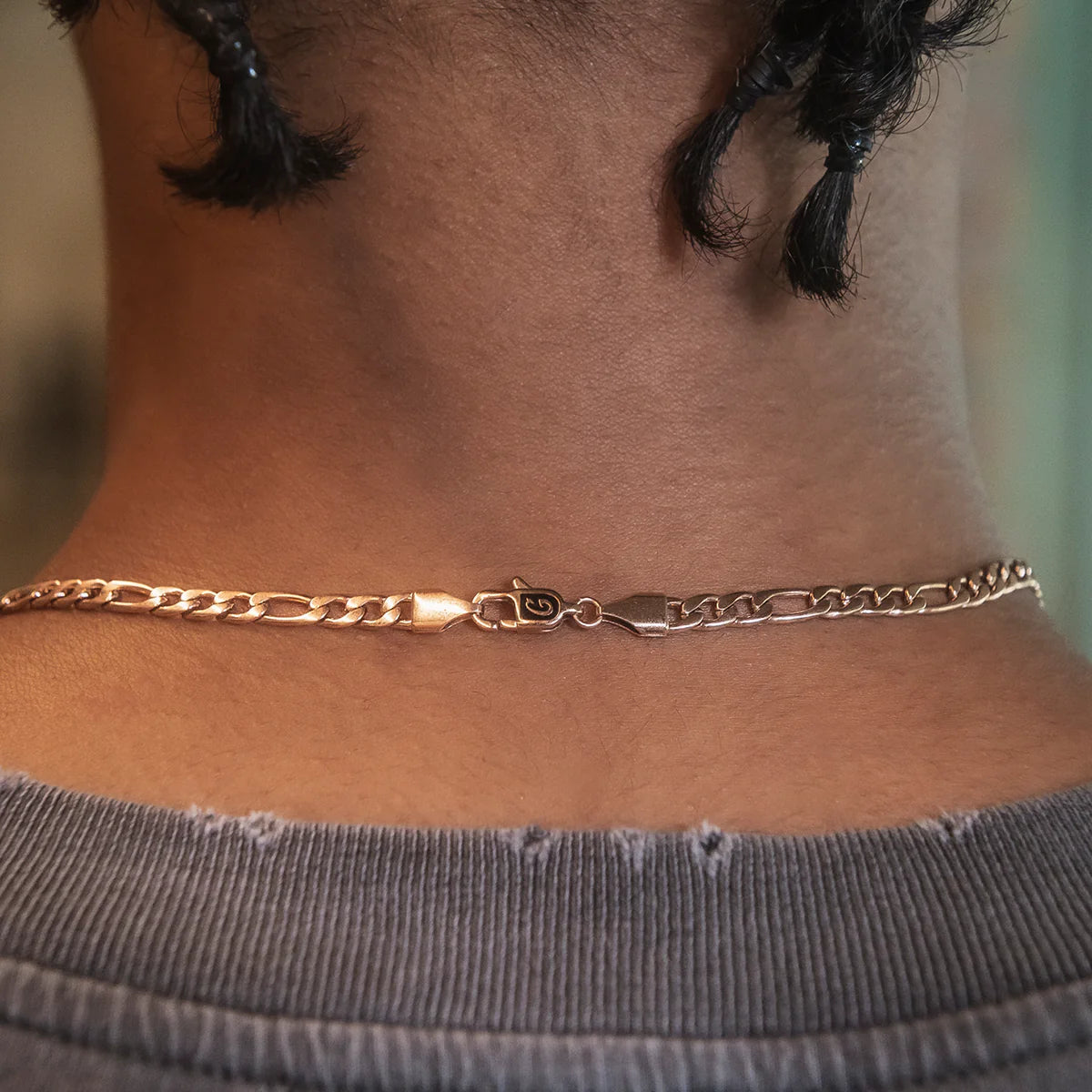 Figaro Chain in Rose Gold- 4mm