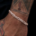 Diamond Figaro Bracelet in Rose Gold- 6mm