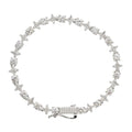 Men's Moissanite Round Stone Star Tennis Bracelet in White Gold Vermeil - 6mm