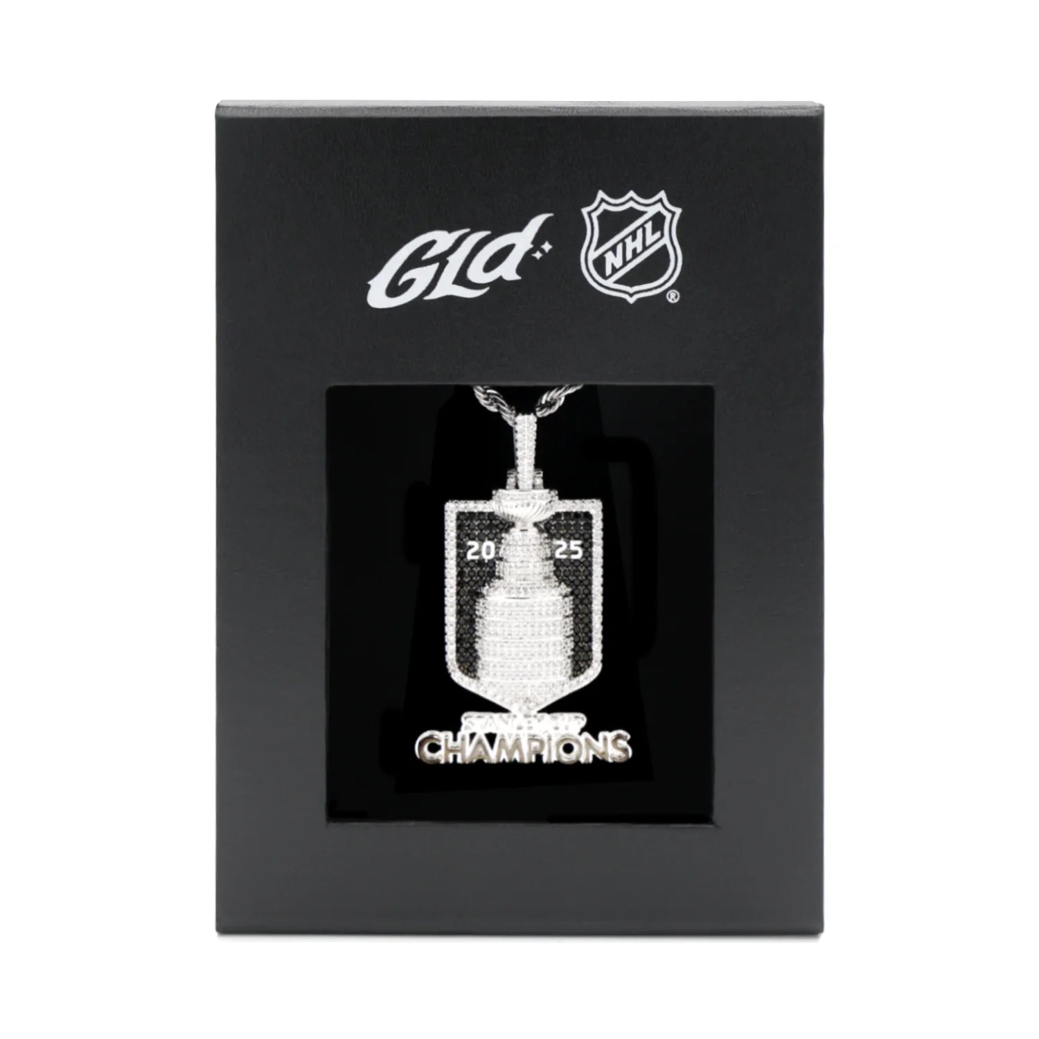 2025 Stanley Cup Official NHL Championship Pendant with 20" Rope Chain in White Gold