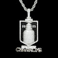 2025 Stanley Cup Official NHL Championship Pendant with 20" Rope Chain in White Gold
