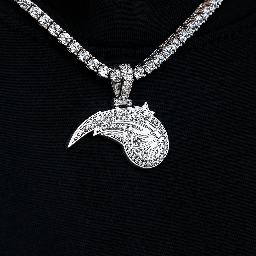 Orlando Magic Official NBA Micro Logo Pendant in White Gold