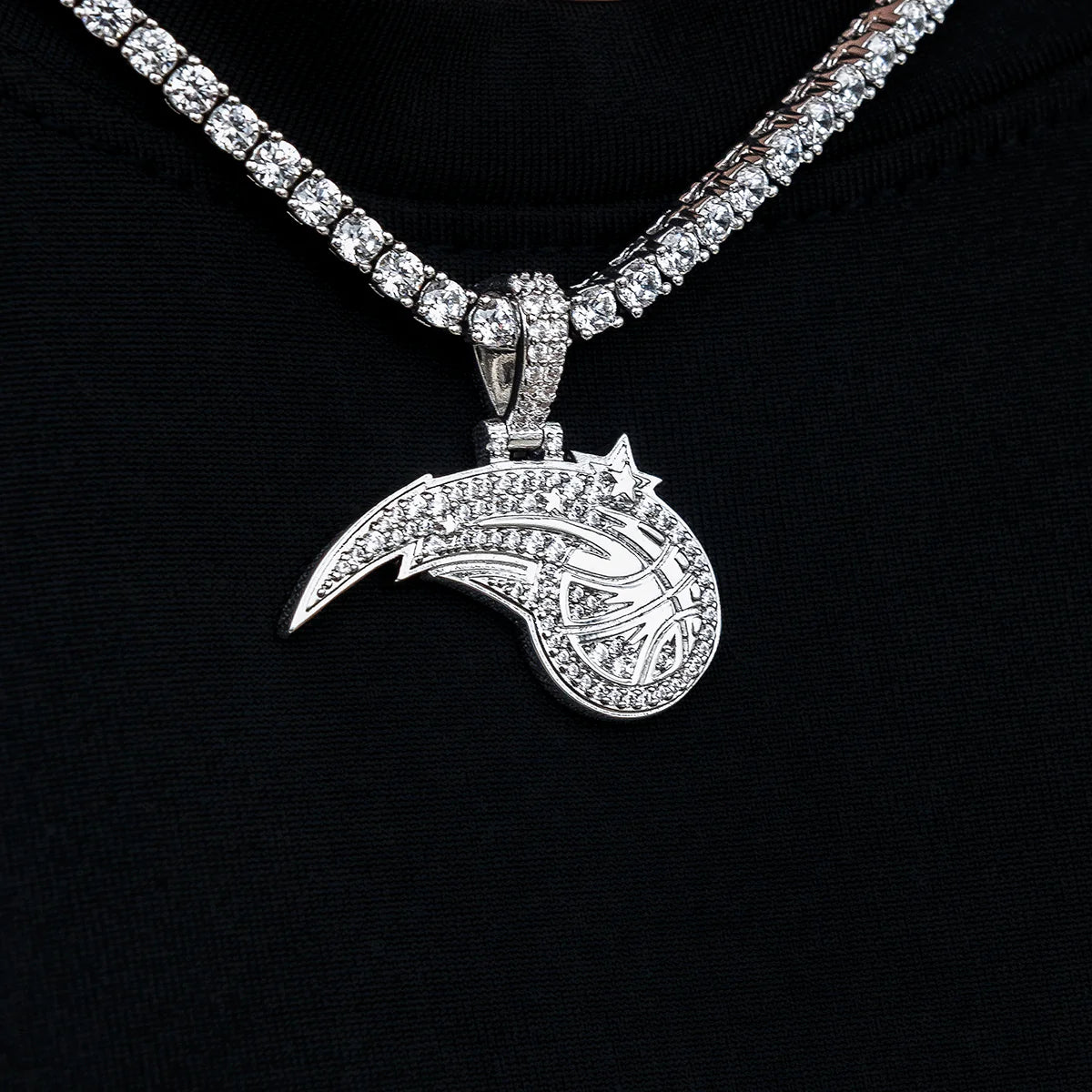 Orlando Magic Official NBA Micro Logo Pendant in White Gold