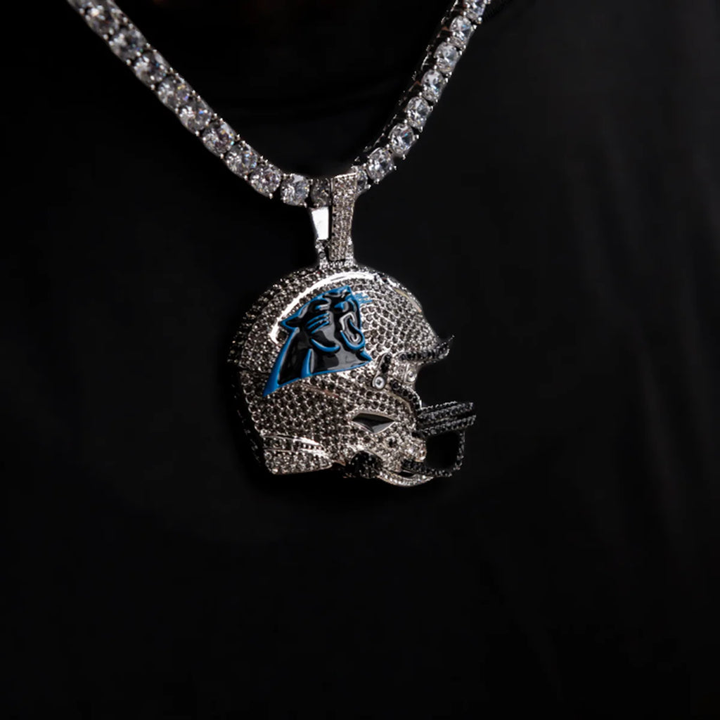 2025 Carolina Panthers Team Helmet Pendant - White Gold