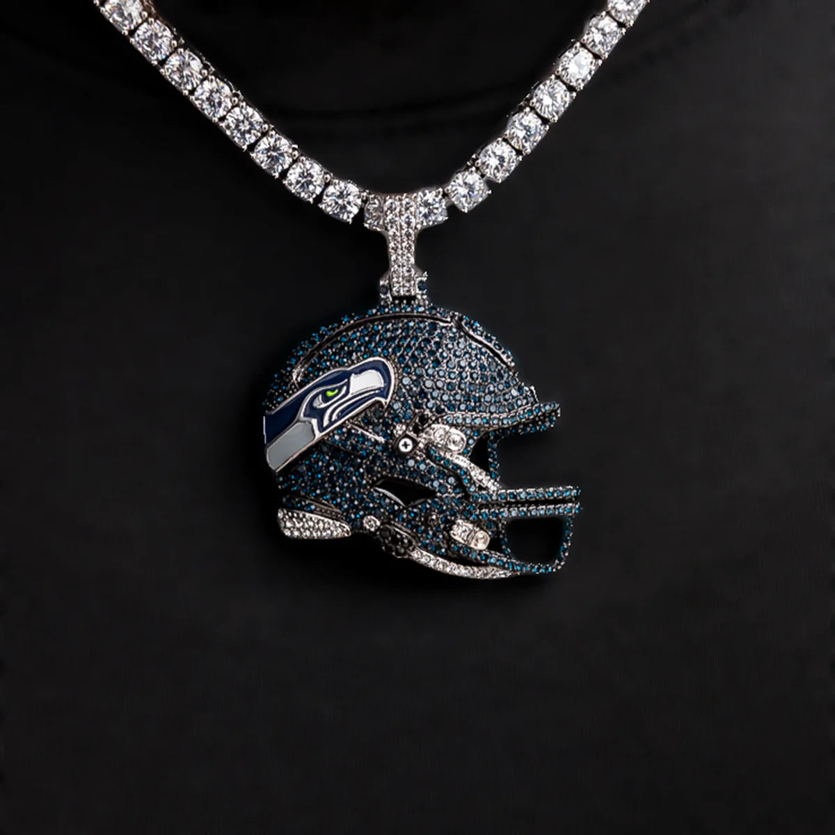 2025 Seattle Seahawks Team Helmet Pendant - White Gold