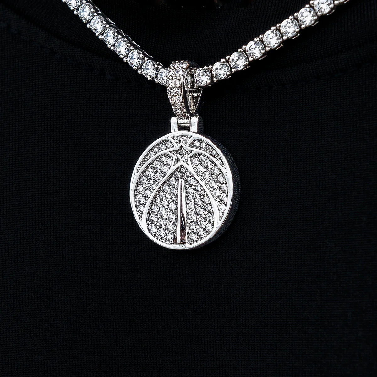 Washington Wizards Official NBA Micro Logo Pendant in White Gold
