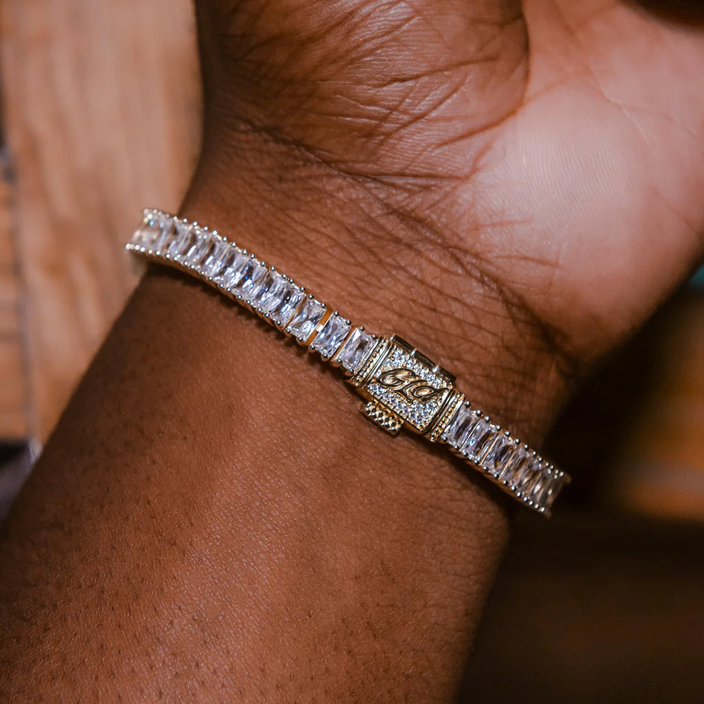 Diamond Baguette Tennis Chain + Bracelet Bundle in Yellow Gold- 6mm
