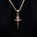Crucifix Pendant + 2MM Rope Chain Bundle in Rose Gold