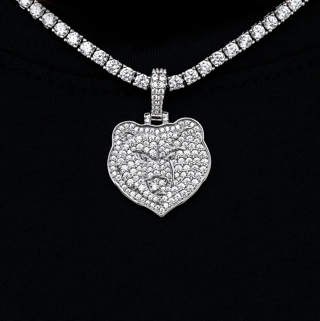 Memphis Grizzlies Official NBA Micro Logo Pendant in White Gold