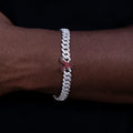 Atlanta Braves Official MLB Diamond Prong Cuban Bracelet in White Gold- 8.5mm