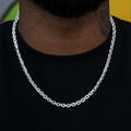 Iced Box Chain in White Gold