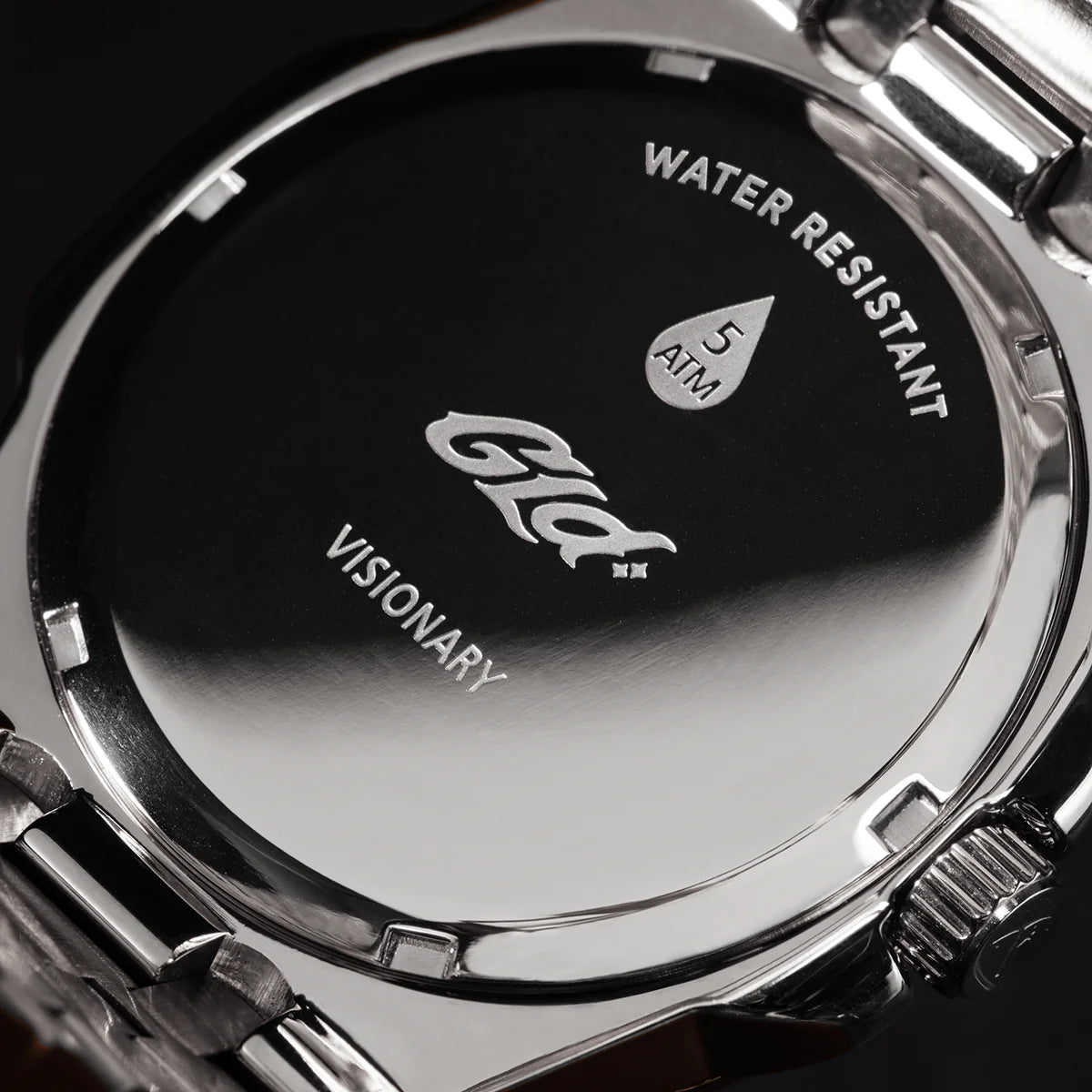 39MM Visionary Fully Iced Case & Orange Dial Watch - White Gold