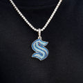 Seattle Kraken Official NHL Logo Pendant in White Gold