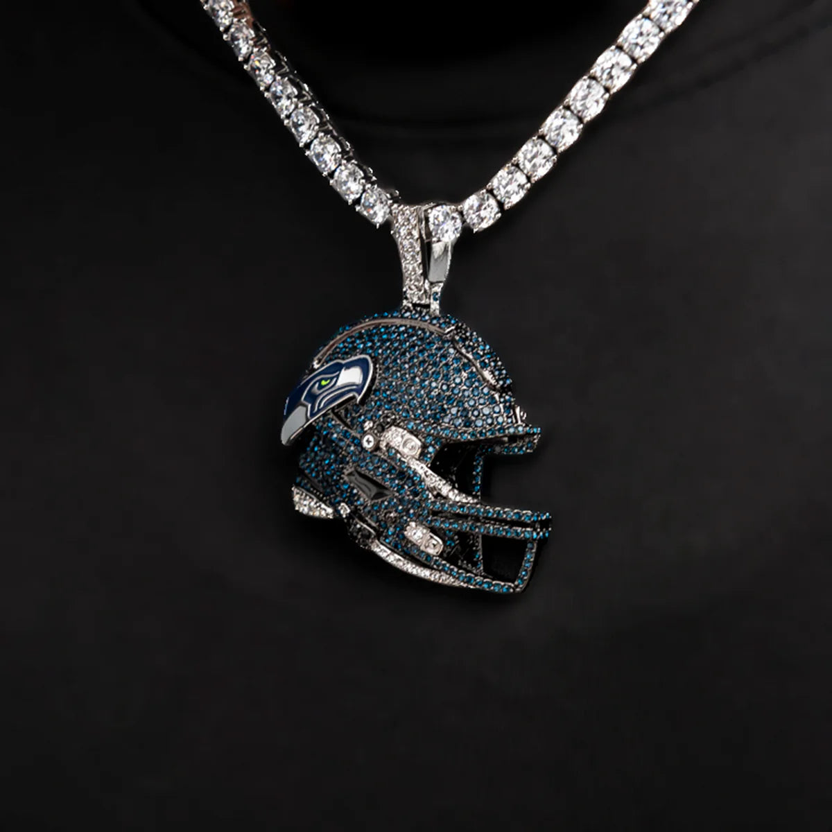 2025 Seattle Seahawks Team Helmet Pendant - White Gold