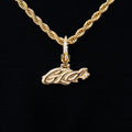 GLD Logo Clip On Pendant in Yellow Gold