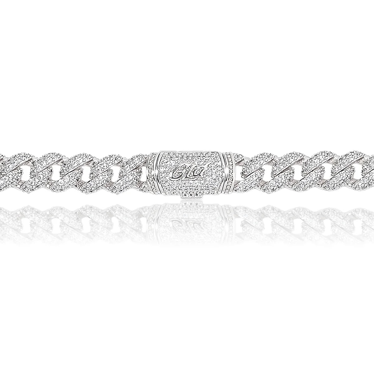 Diamond Cuban Chain in White Gold - 8.5mm