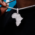Iced Baguette Africa Pendant