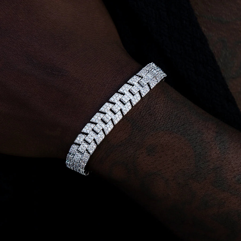 Diamond Spine Chain + Bracelet Bundle in White Gold
