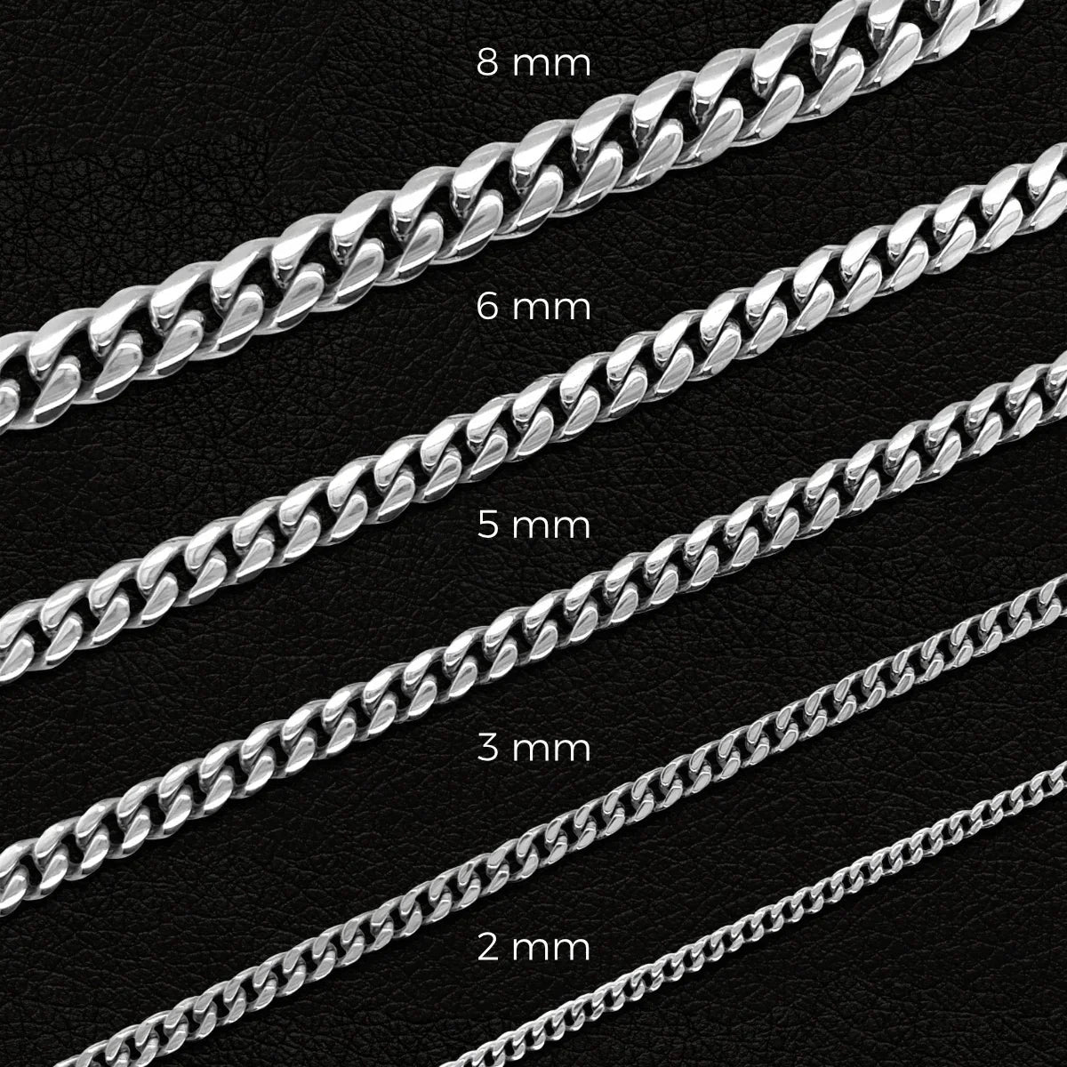 Diamond Prong Cuban Chain in White Gold - 8.5mm
