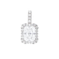 Moissanite Micro Diamond Stone Pendant in Sterling Silver