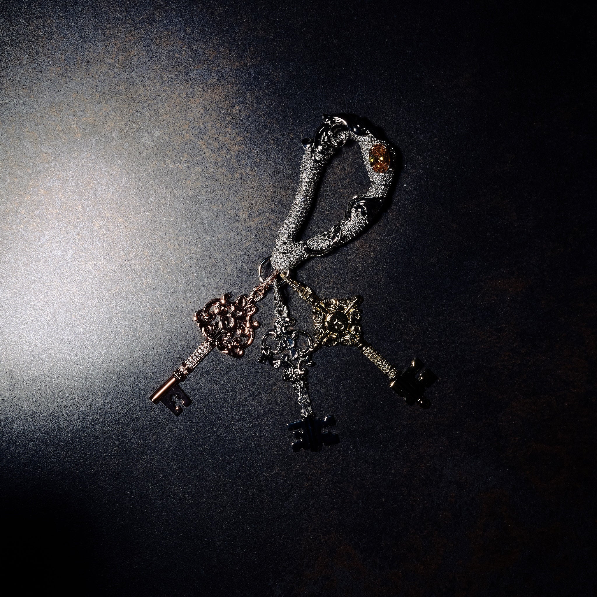 GLD X Bloody Osiris Iced Carabiner in White Gold