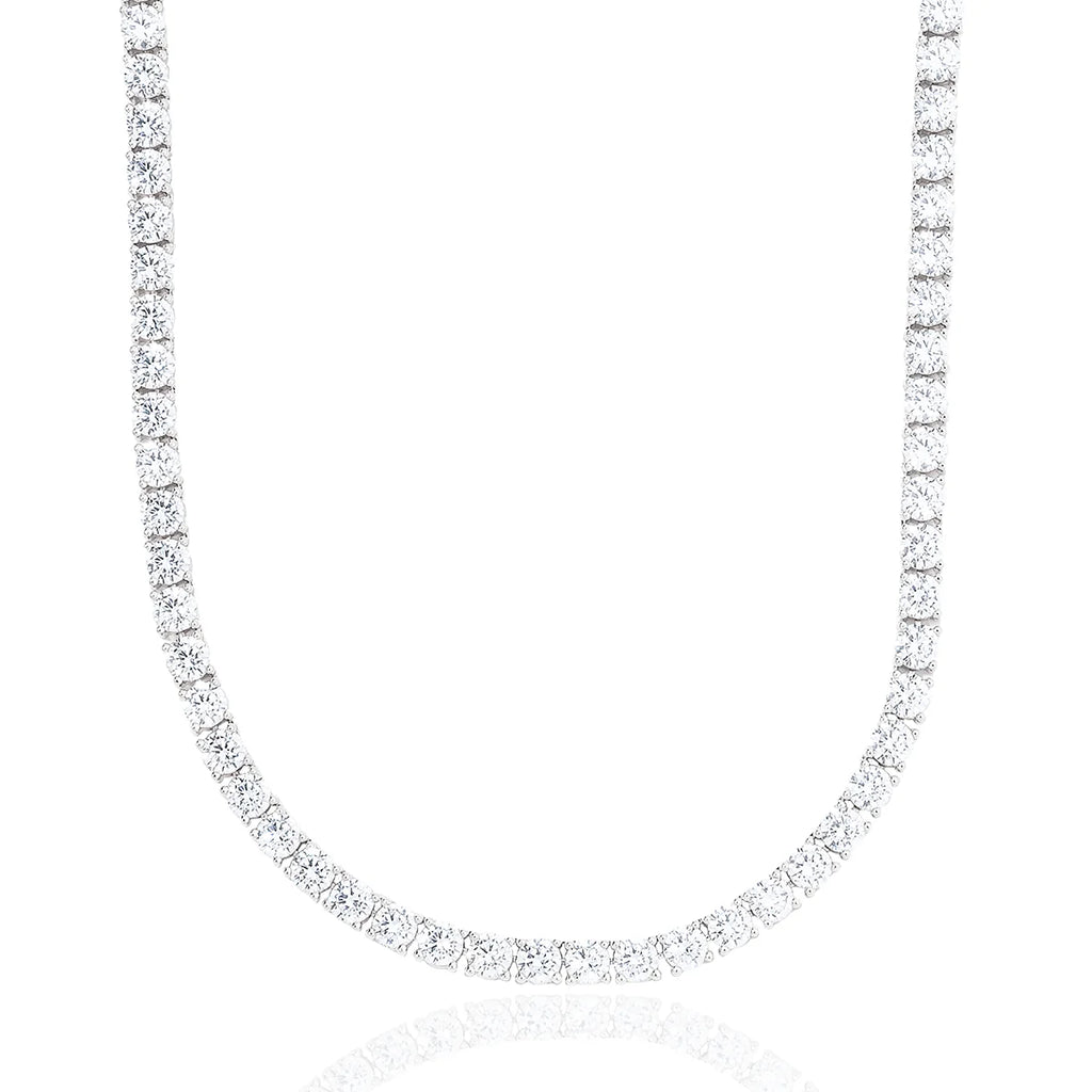 Diamond Tennis Chain in White Gold- 5mm