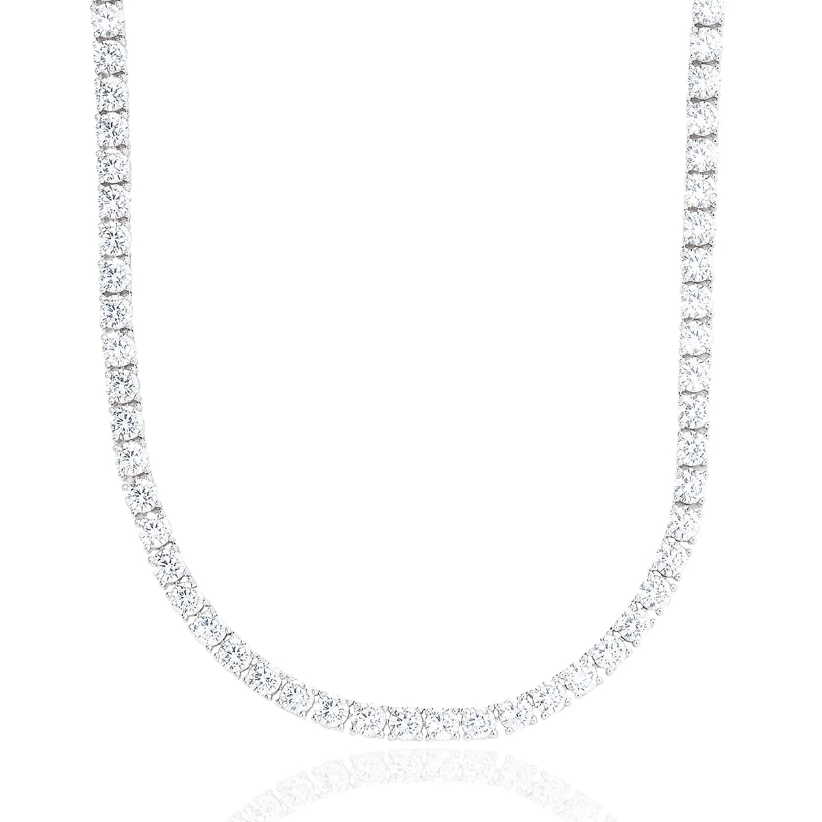 Diamond Tennis Chain in White Gold- 5mm