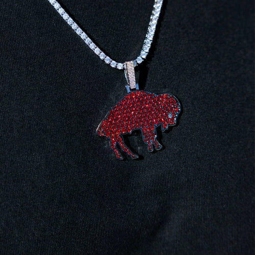Buffalo Bills Official NFL Vintage Logo Pendant in White Gold