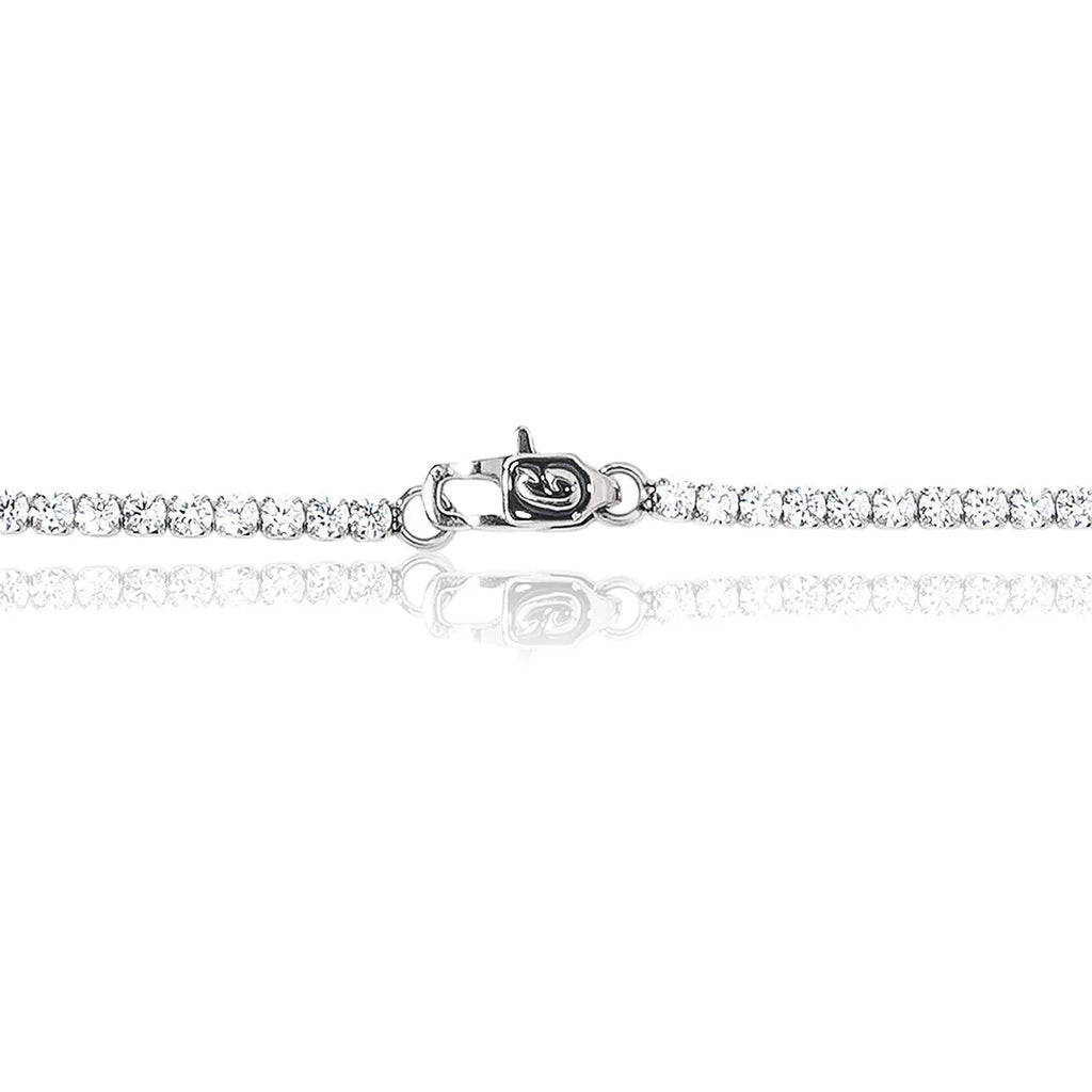 Micro Tennis Chain in White Gold