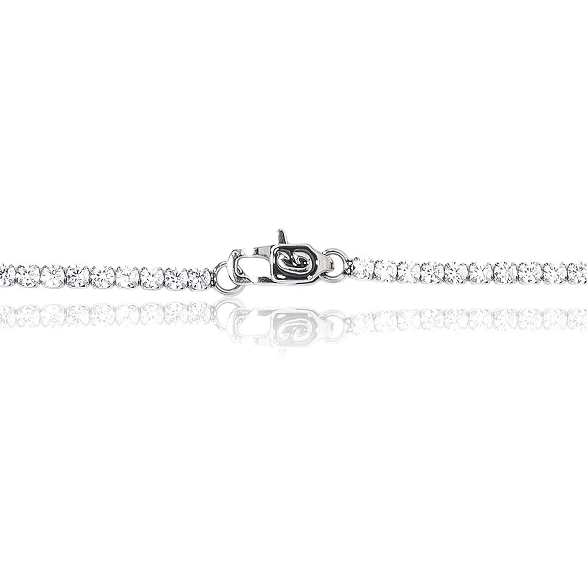 Micro Tennis Chain in White Gold