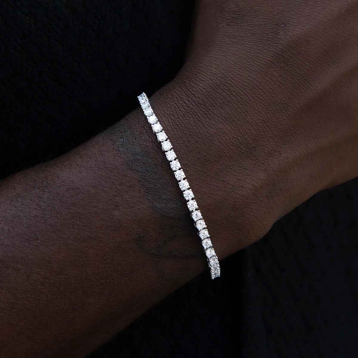 Moissanite Diamond Tennis Bracelet in Sterling Silver- 3mm