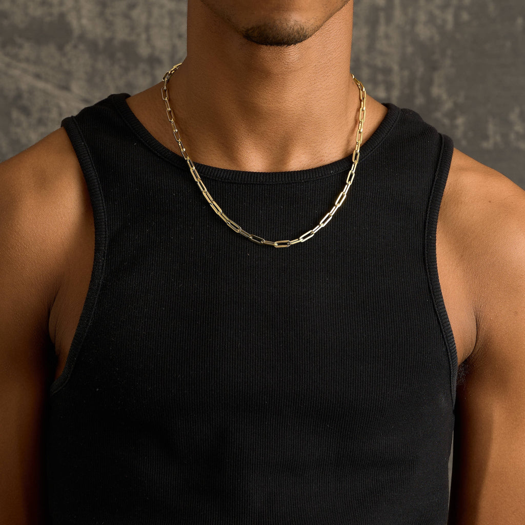 Paper Clip Chain in Yellow Gold - 5mm