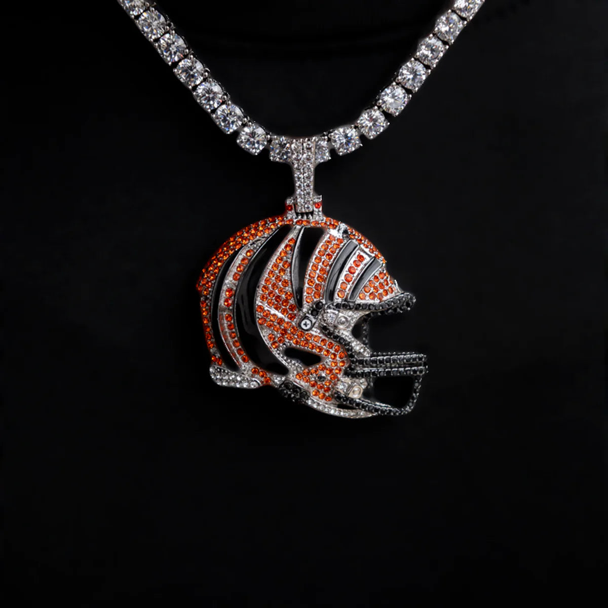 2025 Cincinnati Bengals Team Helmet Pendant - White Gold