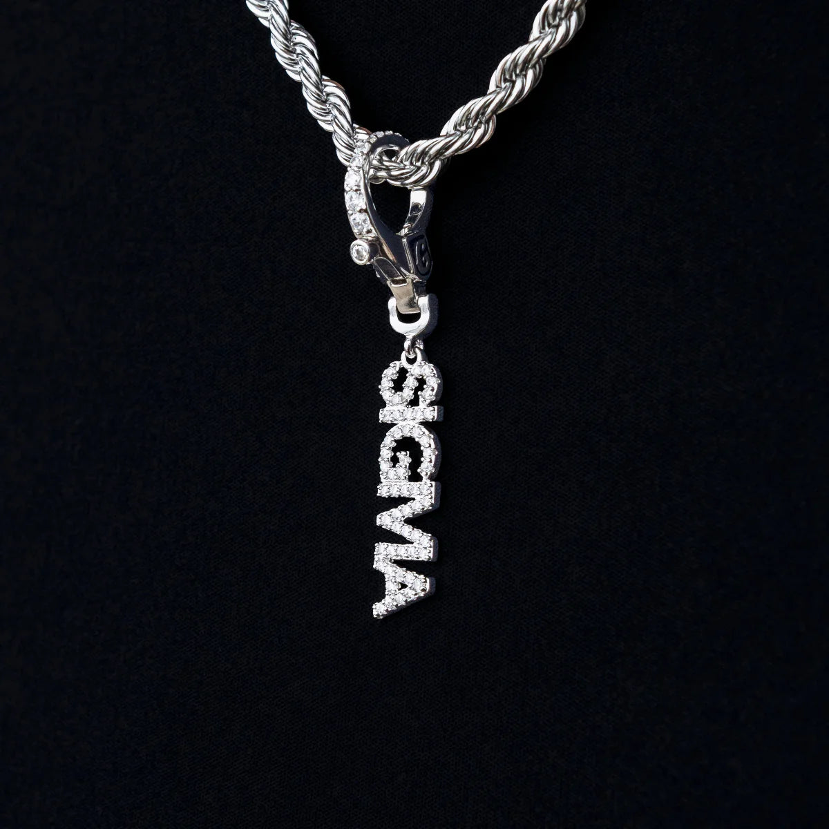 "Sigma" Clip On Pendant in White Gold