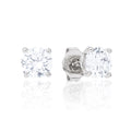 Moissanite Round Cut Diamond Stud Earring in Sterling Silver - 5mm