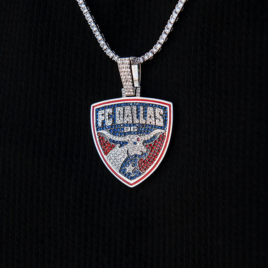 FC Dallas Official MLS Logo Pendant in White Gold